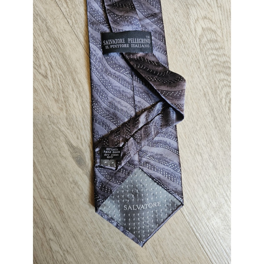 Salvatore Pellegrino Grey Tie 100% Silk - Picture 3 of 3